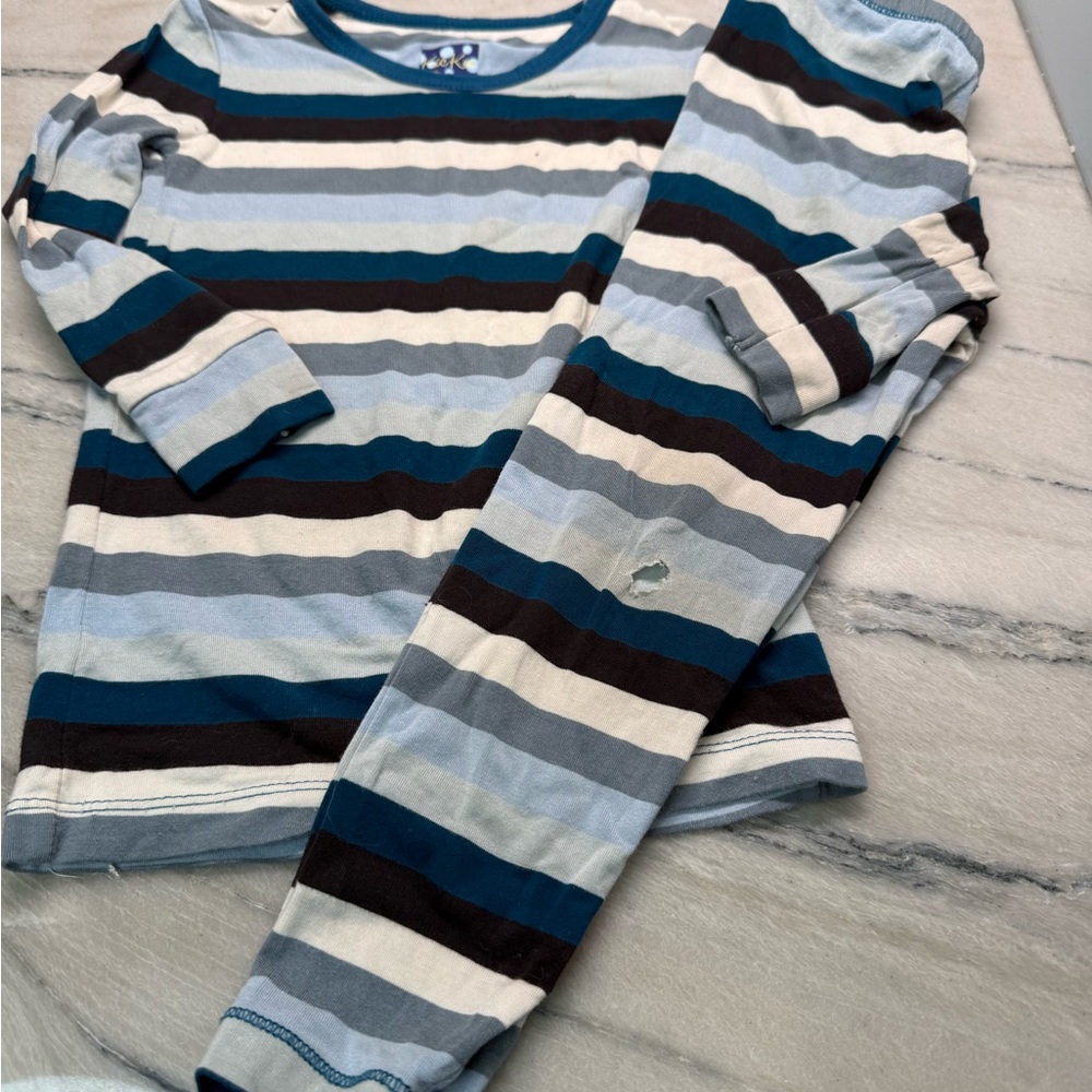 Kickee pants meteorology stripe pajamas Jammie’s set 3T